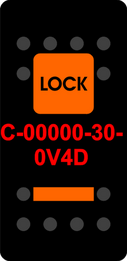 "LOCK" Black Switch Cap dual Orange Lens MAINTAINED LOCKING