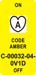 "CODE AMBER"   Yellow Switch Cap single White Lens  ON-OFF