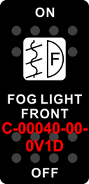"FOG LIGHT FRONT"  Black Switch Cap single White Lens ON-OFF