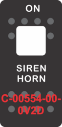 "SIREN HORN"  Black Switch Cap single White Lens (ON) OFF