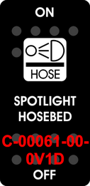 "SPOTLIGHT/HOSEBED" Black Switch Cap single White Lens ON-OFF