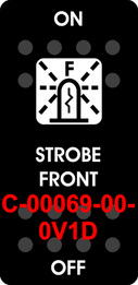 "STROBE FRONT"  Black Switch Cap single White Lens  ON-OFF