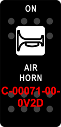 "AIR HORN"  Black Switch Cap single White Lens  (ON)-OFF