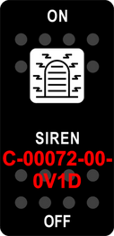 "SIREN"   Black Switch Cap single White Lens  ON-OFF