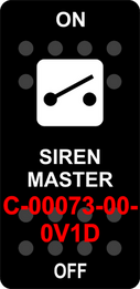 "SIREN MASTER"   Black Switch Cap single White Lens  ON-OFF