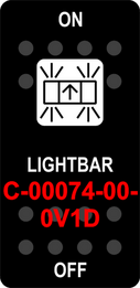 "LIGHTBAR"  Black Switch Cap single White Lens  ON-OFF
