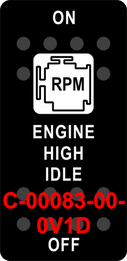 "ENGINE HIGH IDLE"   Black Switch Cap single White Lens  ON-OFF