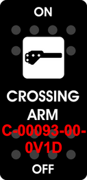 "CROSSING ARM"   Black Switch Cap single White Lens  ON-OFF