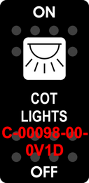 "COT LIGHTS"  Black Switch Cap single White Lens  ON-OFF