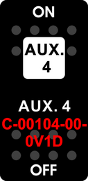 "AUX. 4"  Black Switch Cap single White Lens  ON-OFF