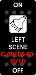 "LEFT SCENE"  Black Switch Cap single White Lens  ON-OFF