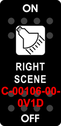 "RIGHT SCENE"  Black Switch Cap single White Lens  ON-OFF