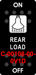 "REAR LOAD"  Black Switch Cap single White Lens  ON-OFF