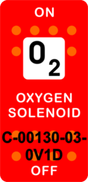 "OXYGEN SOLENOID"  Red Switch Cap single White Lens  ON-OFF