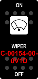 "WIPER"  Black Switch Cap single White Lens  ON-OFF