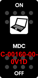 "MDC"  Black Switch Cap single White Lens  ON-OFF