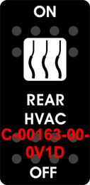 "REAR HVAC"  Black Switch Cap single White Lens  ON-OFF