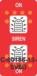 "SIREN" Red Switch Cap dual White Lens   ON-OFF-ON