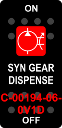 "SYN GEAR DISPENSE"  Black Switch Cap single Red Lens  ON-OFF