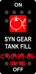 "SYN GEAR TANK FILL"  Black Switch Cap single Red Lens  ON-OFF