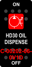 "HD30 OIL DISPENSE"  Black Switch Cap single Red Lens  ON-OFF