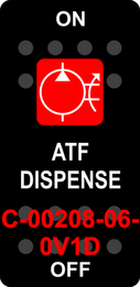 "ATF DISPENSE"  Black Switch Cap single Red Lens  ON-OFF
