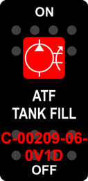 "ATF TANK FILL"  Black Switch Cap single Red Lens  ON-OFF