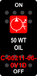 "50WT OIL"  Black Switch Cap single Red Lens  ON-OFF