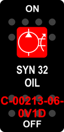 "SYN 32 OIL"  Black Switch Cap single Red Lens  ON-OFF