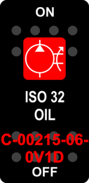 "ISO 32 OIL"  Black Switch Cap single Red Lens  ON-OFF