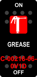"GREASE"  Black Switch Cap single Red Lens  ON-OFF