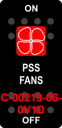 "PSS FANS"  Black Switch Cap single Red Lens  ON-OFF