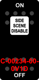 "SIDE SCENE DISABLE" Black Switch Cap single White Lens ON-OFF
