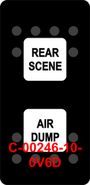 "REAR SCENE AIR DUMP"  Black Switch Cap dual White Lens  ON-OFF-ON
