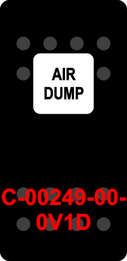 "AIR DUMP"  Black Switch Cap single White Lens  ON-OFF