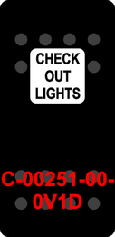 "CHECKOUT LIGHTS"  Black Switch Cap single White Lens  ON-OFF