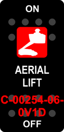 "AERIAL LIFT"  Black Switch Cap single Red Lens  ON-OFF