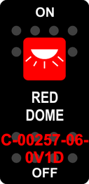 "RED DOME"  Black Switch Cap single Red Lens  ON-OFF