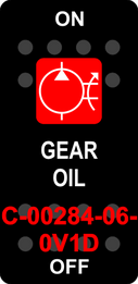 "GEAR OIL"  Black Switch Cap single Red Lens ON-OFF