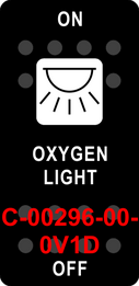 "OXYGEN LIGHT"  Black Switch Cap single White Lens ON-OFF