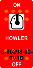 "HOWLER"  Red Switch Cap single White Lens ON-OFF