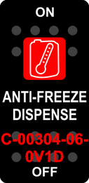 "ANTI-FREEZE DISPENSE"  Black Switch Cap single Red Lens ON-OFF