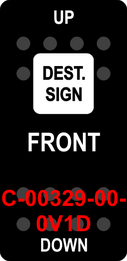 "DEST. SIGN FRONT"  Black Switch Cap single White Lens  ON-OFF