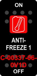 "ANTI-FREEZE 1"  Black Switch Cap single Red Lens  ON-OFF