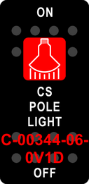 "CS POLE LIGHT"  Black Switch Cap single Red Lens  ON-OFF