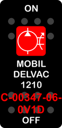 "MOBIL DELVAC 1210"  Black Switch Cap single Red Lens  ON-OFF