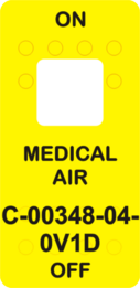 "MEDICAL AIR"  Yellow Switch Cap single White Lens  ON-OFF