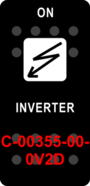 "INVERTER"  Black Switch Cap single White Lens (ON)-OFF