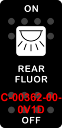 "REAR FLUOR"  Black Switch Cap single White Lens  ON-OFF