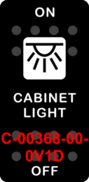 "CABINET LIGHT"  Black Switch Cap single White Lens  ON-OFF